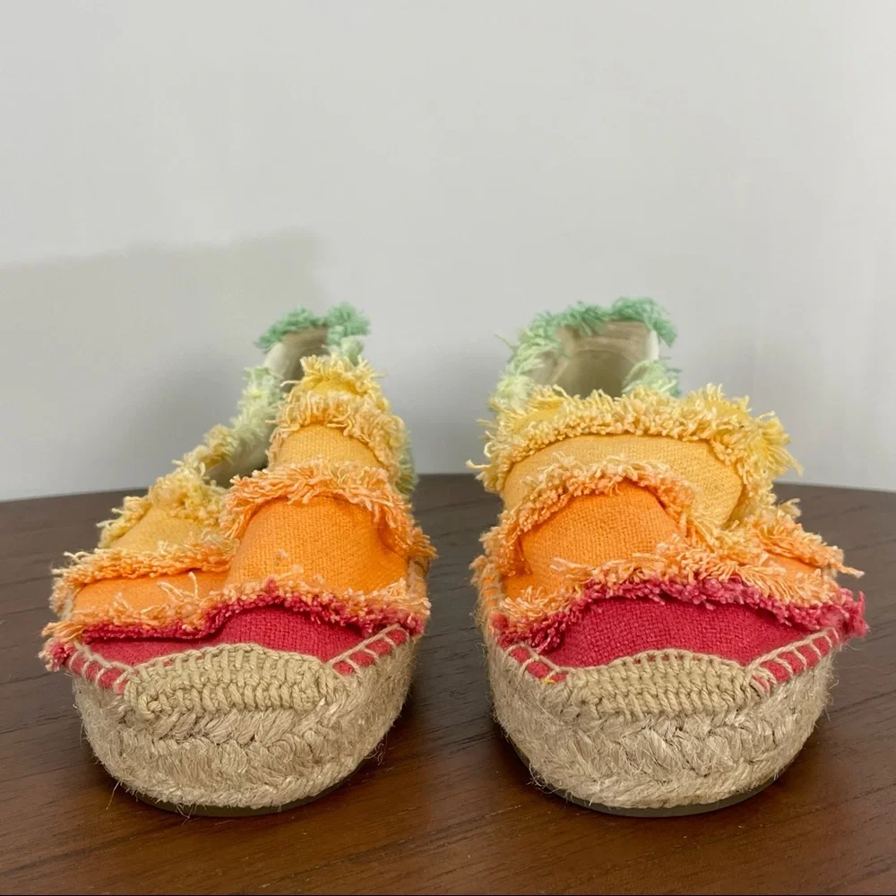 Summery Anthropologie/Soludos Ombre Smoking Slippers Sherbert Multicolor, 7.5
